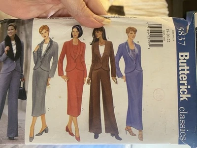 Vintage 1998 Butterick Suit Sewing Pattern 5837 Size 18-20 Uncut - Image 1 of 4