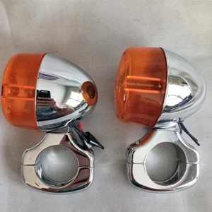 Harley Davidson Front Fork Tube Mounted Turn Signal Amber Lens HD-1 - Foto 1 di 8