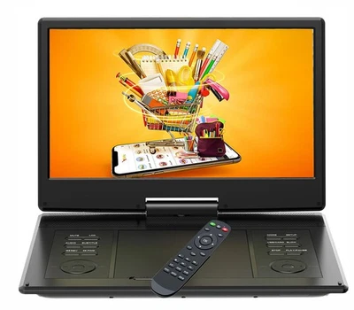 15,7" Tragbarer DVD Player mit 14,1" HD-Drehbildschirm 6h Akkulaufzeit Zonenfrei - Bild 1 von 4