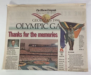 Periódico Macon Georgia Telegraph 5 de agosto 1996 Juegos Olímpicos Gracias - Imagen 1 de 11