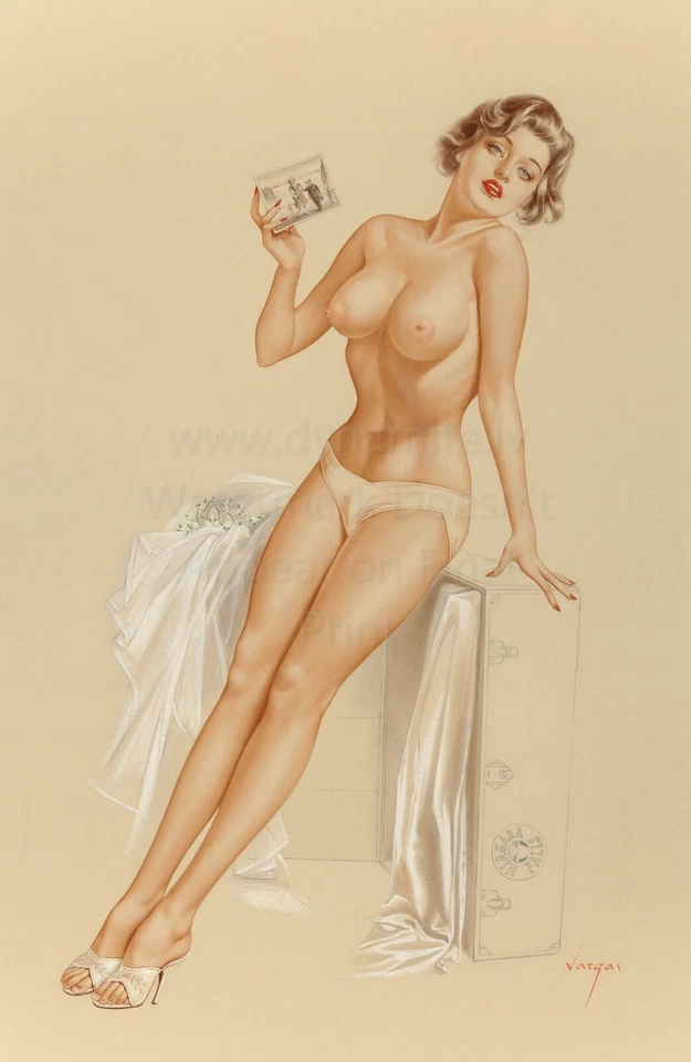 ALBERTO VARGAS Pin-up Art Poster or Rolled Canvas Print "Reclining Girl" #56 - Image 1 of 1