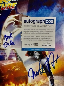 Michael J Fox + Bob Gale signed BTTF 11x17 Poster christopher tom billy tom dean - Picture 1 of 12