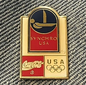Synchro Olympic Pin ~ Synchronized Swimming ~ 1992 Barcelona ~Sponsor~ Coca-Cola - Picture 1 of 2