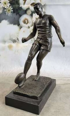 15" Statue EN Bronze Rugbyman Joueur De Rugby Trophee Sport Statuette Art Deco - Image 1 of 4
