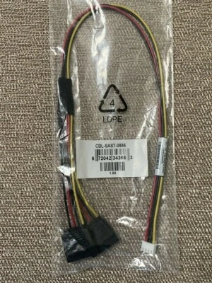Supermicro CBL-SAST-0886 Cable SATA 15pin x2 to 4pin /P2.5, 40CM 16 inches - Image 1 of 3