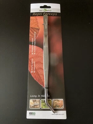Repti Zoo Reptile Feeding Tongs 10”/25cm Curved Stainless Steel