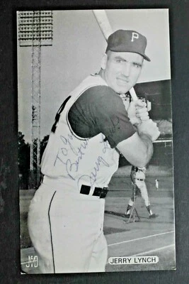 Jerry Lynch (d.2012) Pirates Autographed Signed 3x5 Vintage McCarthy Postcard  - Imagem 1 de 3