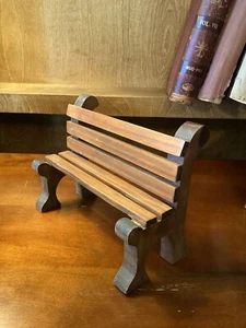 Dollhouse Child’s Miniature Wooden Doll Park Garden Bench Handmade Vintage - Picture 1 of 15