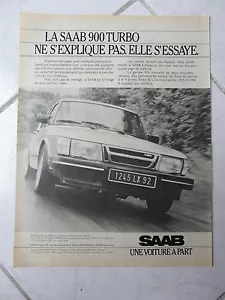 Pubblicità Saab 900 Turbo 1984 Annuncio Stampa Ritaglio Pubblicitario - Foto 1 di 1