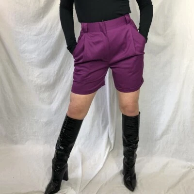 Pantalones Cortos Versus by Gianni Versace Púrpura Cintura Alta Globo Nuevos De Colección N Foto 1 de 4