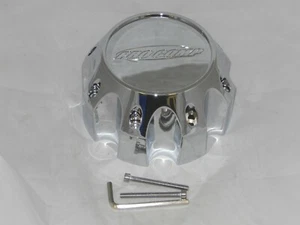 PRO COMP CHROME 8 LUG WHEEL RIM CENTER CAP 6031CAP1 S909-16 WITH SCREWS - Picture 1 of 3