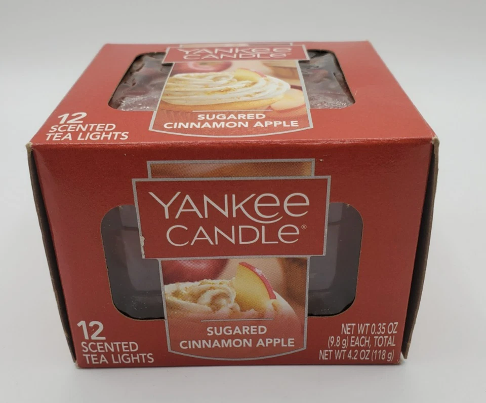 Yankee Candle 12pk Scented Tea Light Candles Sugared Cinnamon Apple