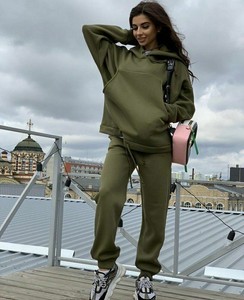 khaki green tracksuit womens