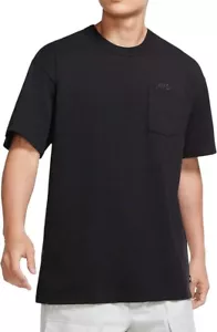 BNWT MEN'S NIKE SPORTSWEAR PREMIUM ESSENTIALS S/S BLACK US SIZE MEDIUM (M) - Picture 1 of 16