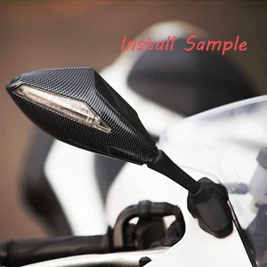 Black Motorcycle Led Mirrors For Kawasaki Ninja ZX6R ZX10R 2003 2004 2005 2006 - Picture 1 of 18