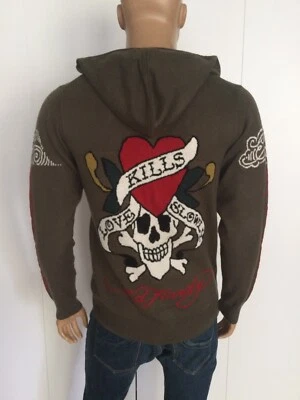 Sudadera con Capucha Ed Hardy Por Christian Audigier Cremallera Oliva Talla 2XL Foto 1 de 4