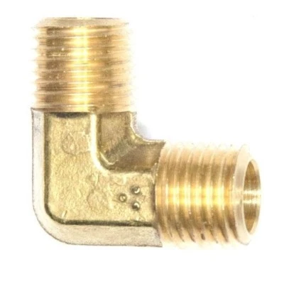 1/4" Male BSP 90 Degree ELBOW Brass Fuel, Air, Water, Oil, Gas British Metric - Image 1 of 4