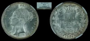 1886 Great Britain - 6P - NGC MS63 - Picture 1 of 1