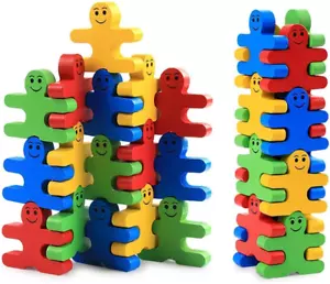 Wood Balance Building Blocks Stacking Games Toys for Kids Children Toddlers - Picture 1 of 12