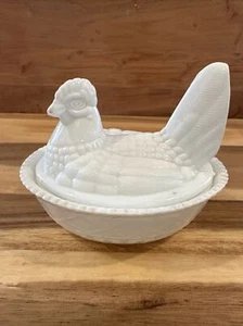 Glass Covered Chicken with a Split Tail on a Woven Basket - Picture 1 of 11