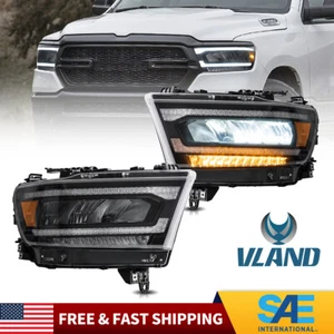 VLAND LED Projector Headlights For Dodge Ram 1500 2019 2020 2021 2022 Sequential - Picture 1 of 8