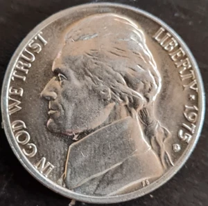 US MÜNZEN - JEFFERSON NICKEL - 1975 D - BU - FULL STEPS - FREE SHIPPING - Bild 1 von 2