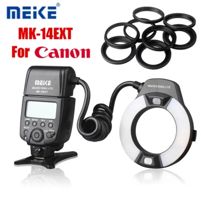 Meike MK-14EXT E-TTL LED Macro Ring Light Flash For Canon EOS 5D II III 6D 7D 60 - Image 1 of 4