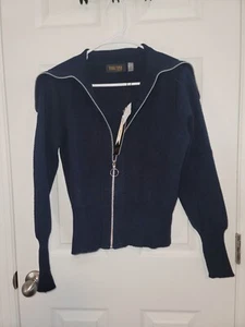 Maglione donna nuovo con etichette Truth By Republic quarto zip manica lunga colletto taglia L - Foto 1 di 7