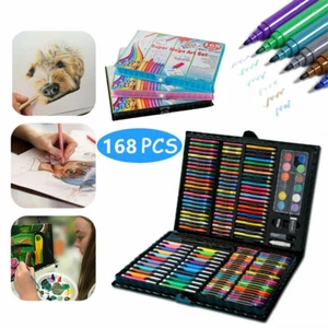 168pc Drawing Pen Art Set Kit Colored Pencils and Sketch Charcoal Tool Adult Kid - Picture 1 of 10