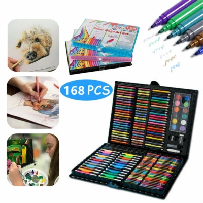 168pc Drawing Pen Art Set Kit Colored Pencils and Sketch Charcoal Tool Adult Kid - Image 1 of 4