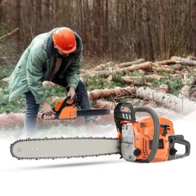 1 Set 58cc 20 Inch Gasoline Chainsaw Multifunctional Gas-powered Fast Cutting - Image 1 of 4