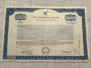 Arch Communications Aktienzertifikat 200 Aktien 12. November 1997 Telecom Beeper - Bild 1 von 4