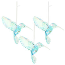 3pcs Iridescent Hummingbird Acrylic Pendants Crystal Bird Decoration