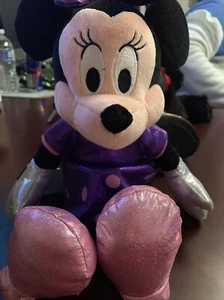 TY Beanie Baby 14" Disney Sparkle Minnie Mouse (Purple Dot Dress) - Picture 1 of 7