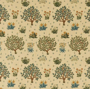 WILLIAM MORRIS CURTAIN FABRIC Orchard 3.9 METRES OLIVE AND GOLD ARCHIVE PRINTS - Picture 1 of 7