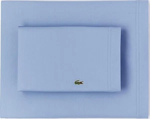 Lacoste 100% Cotton Percale Sheet Set Breathable Cooling Hotel Quality Queen - Picture 1 of 6