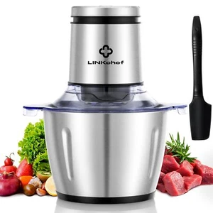 Food Chopper 8 Cup Food Processor Mini Electric 2l 600w Meat Grinder With 4 Bile - Picture 1 of 6