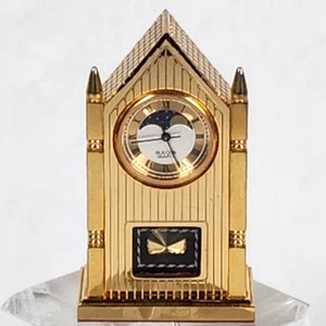Vintage Bulova Chancery Steeple Mini Clock 1988 Solid Brass B0509 Japan 2,5" Rare - Bild 1 von 10