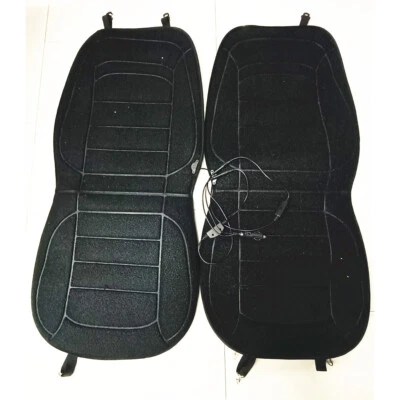 Funda de asiento térmica de invierno cojín calentador almohadilla lana de cordero para automóvil hogar negro Foto 1 de 4