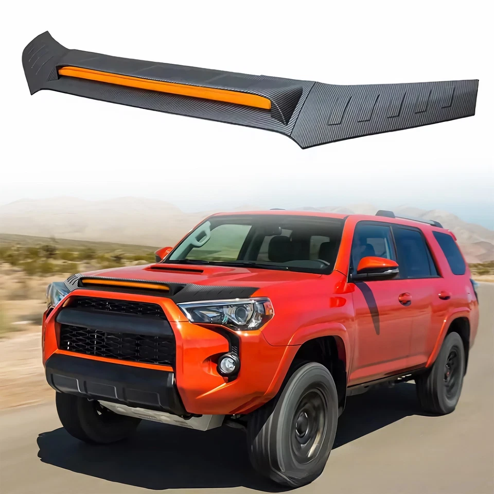 Hood Shield Protector for Toyota 4runner 2010-2024 with LED Lights (Carbon Fiber - Изображение 1 из 4