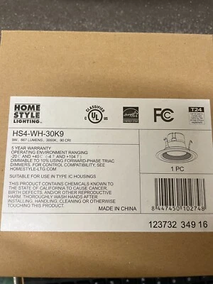 HS4-WH-30K9 Progress Lighting Homestyle 4" led retrofit downlight 9W 120V 3000K - Image 1 of 4