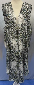 C est. 1946 Duster Womens Plus Sz 22/24W Black Blue Cheetah Print Sleeveless NWT - Picture 1 of 9