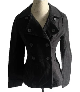 H&M Women's Black Faded Denim Jean Button Jacket SIZE 8 (U.S) - Picture 1 of 9