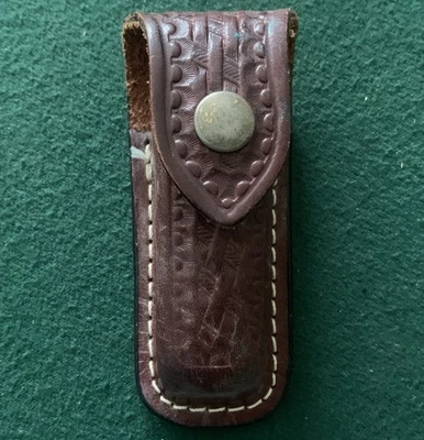 Cuchillo plegable de cuero marrón / funda multiherramienta solamente Foto 1 de 4