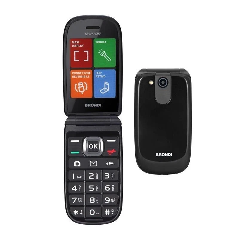 BRONDI RAPTOR (BLACK) - MAXI DISPLAY DUAL SIM VIVAVOCE FOTOCAMERA - Immagine 1 di 1
