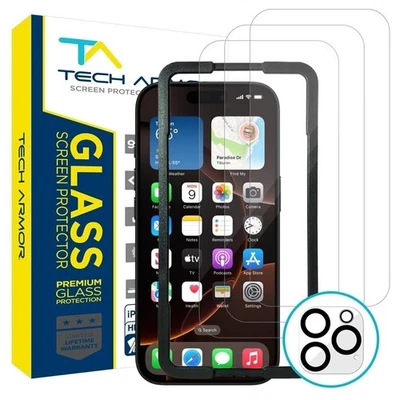 Tech Armor Ballistic Glass Screen Protector for iPhone 16 Pro -  3 Pack - Image 1 of 4