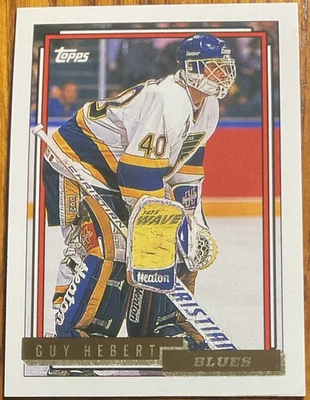 1992-93 Topps Gold Guy Hebert Rookie RC #112 St. Louis Blues - Image 1 of 2