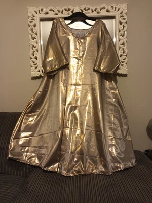 New Womens Two tone Sliver & Gold Tone Shiny Maxi-Dress Size 30/32  - Image 1 of 4