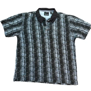 Vintage Greg Norman Golf Polo Gr. Medium Geometrisch Abstrakt 90er Blau - Bild 1 von 5