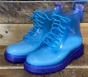 Melissa Classic Jelly PVC Coturno Combat Botas Azul Transparente Para Mujer Talla 6 EE. UU. 37 UE - Imagen 1 de 12